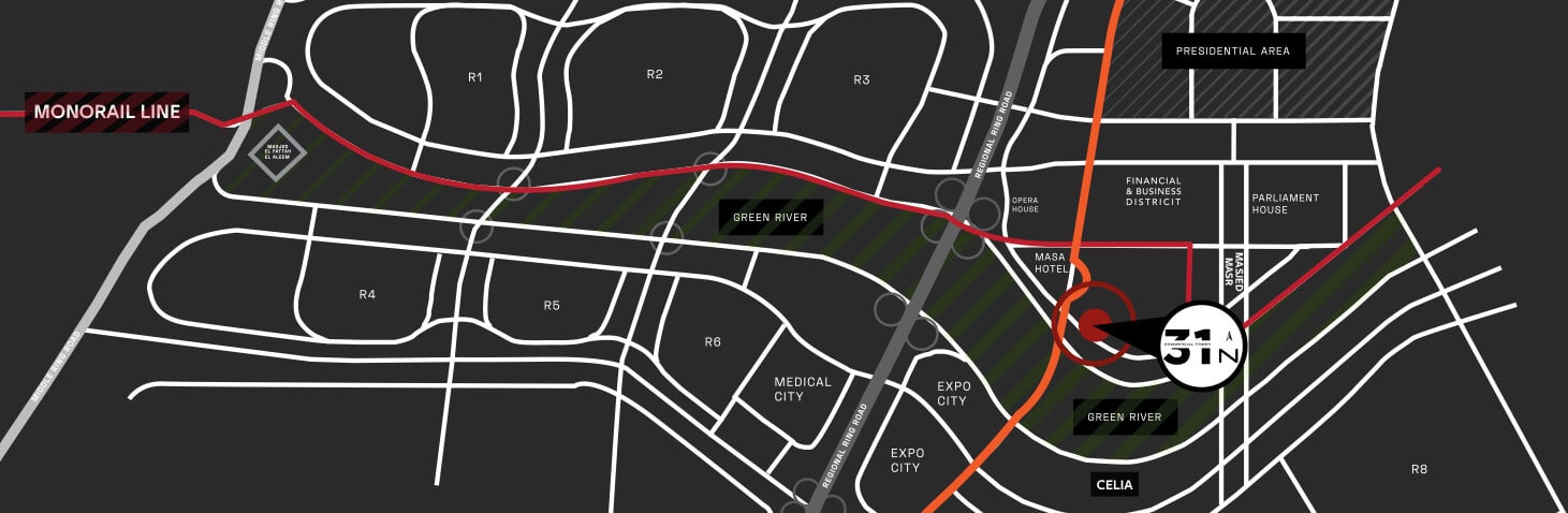 خريطة موقع 31N في العاصمة الإدارية الجديدة